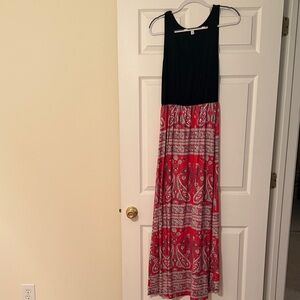Amazon Black and Red Paisley Maxi Dress